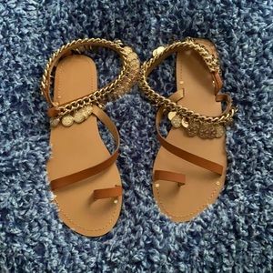 Coin Ankle Strap sandal